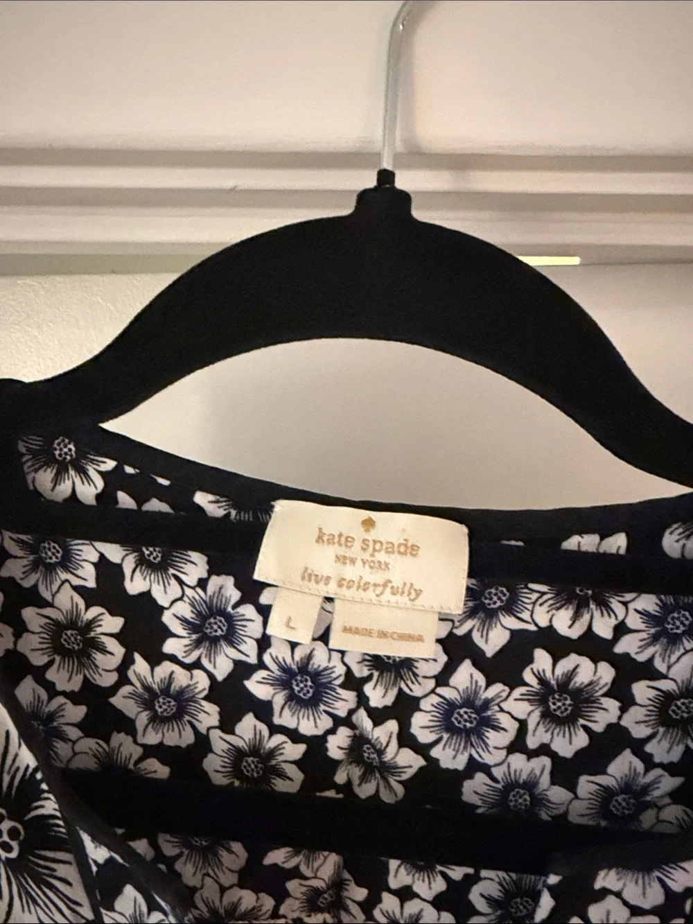 kate spade Blue and White Floral V-Neck Sleeveless Camisole